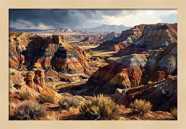 Eroded Badlands Landscape