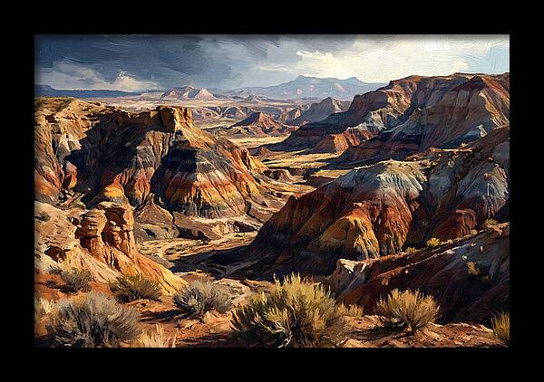 Eroded Badlands Landscape