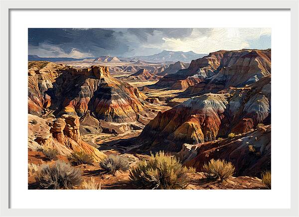 Eroded Badlands Landscape