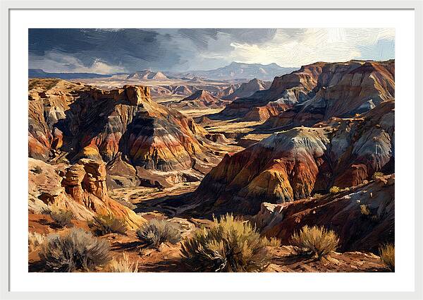 Eroded Badlands Landscape