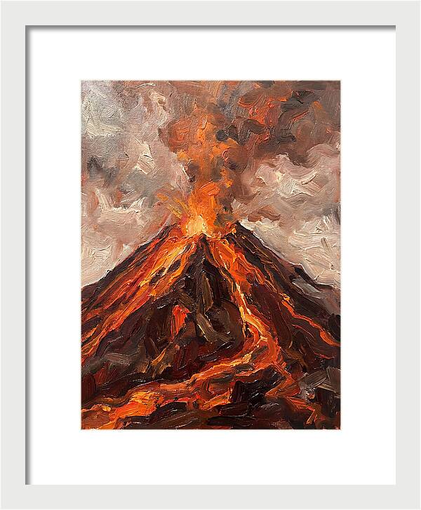 Erupting Volcano At Dusk