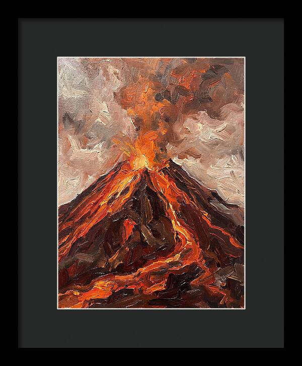 Erupting Volcano At Dusk