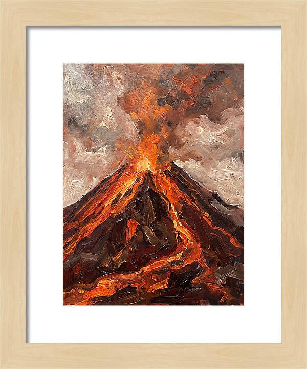 Erupting Volcano At Dusk