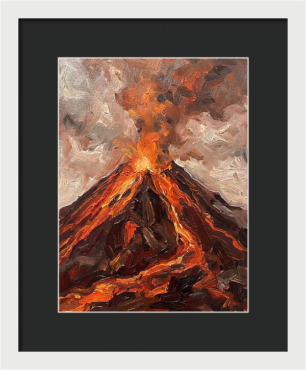 Erupting Volcano At Dusk