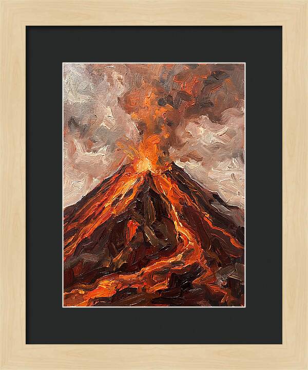 Erupting Volcano At Dusk