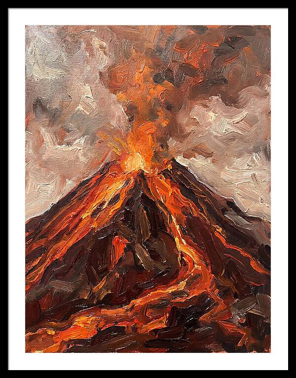 Erupting Volcano At Dusk