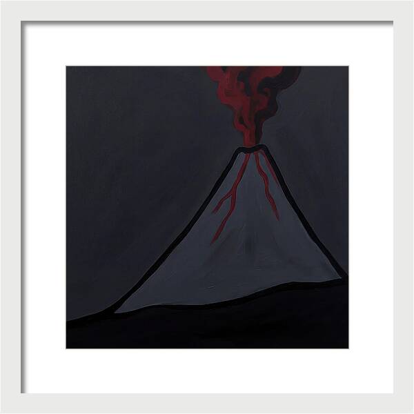 Erupting Volcano In Minimalist Style