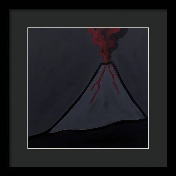 Erupting Volcano In Minimalist Style
