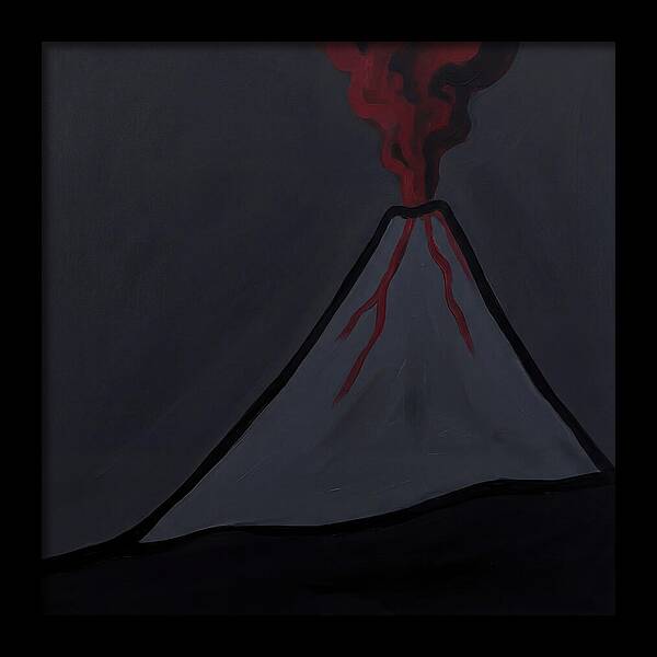 Erupting Volcano In Minimalist Style