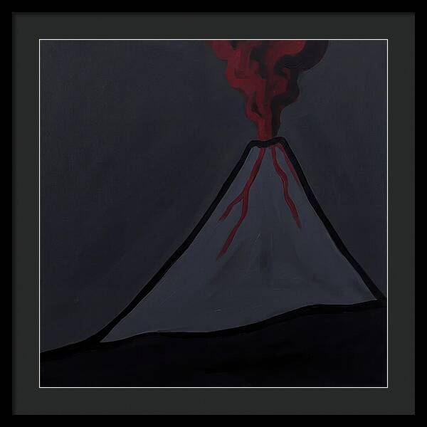 Erupting Volcano In Minimalist Style