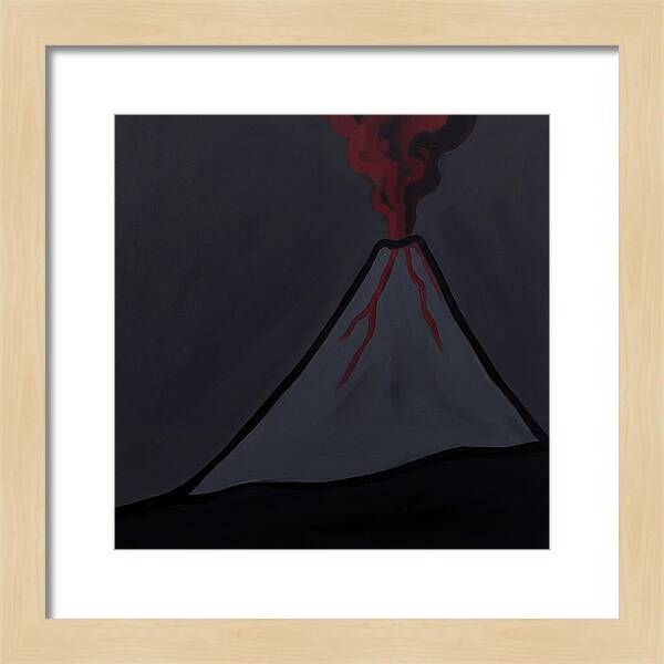 Erupting Volcano In Minimalist Style