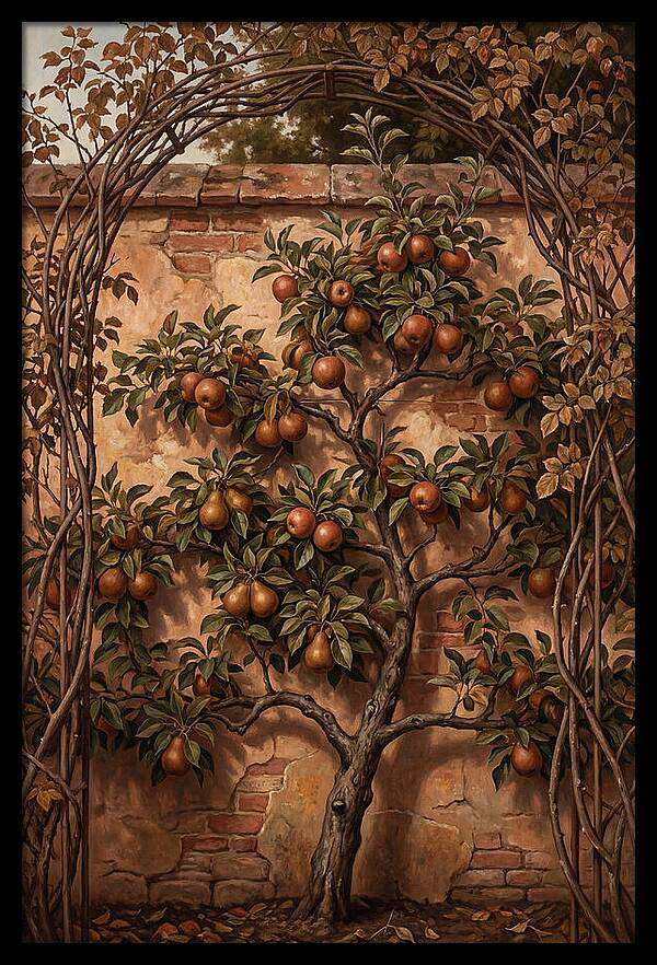 Espaliered Fruit Tree Against Warm Wall