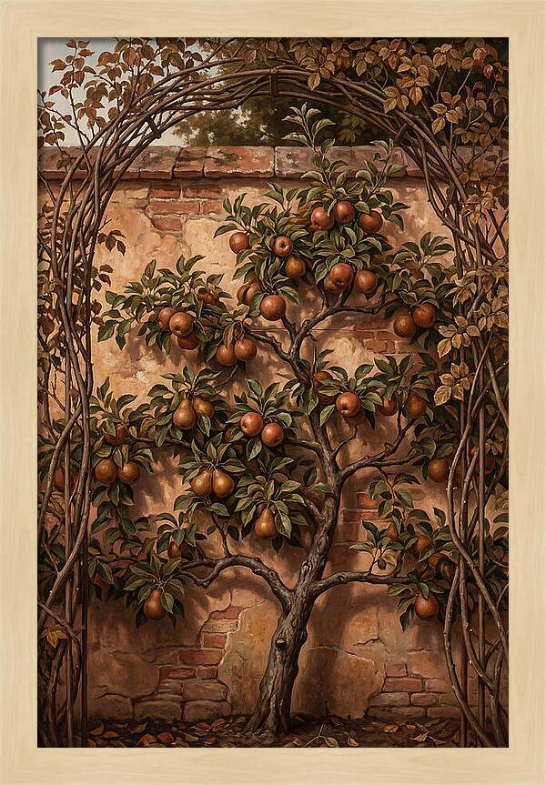 Espaliered Fruit Tree Against Warm Wall