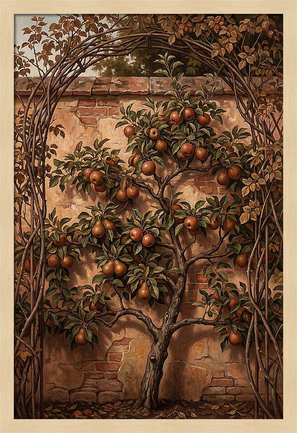 Espaliered Fruit Tree Against Warm Wall