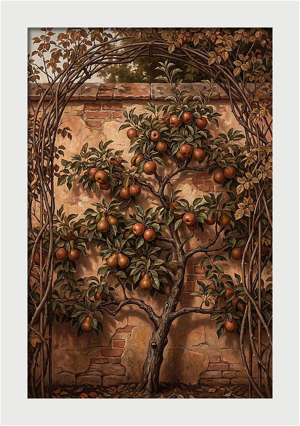 Espaliered Fruit Tree Against Warm Wall