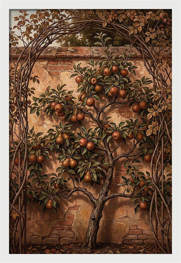 Espaliered Fruit Tree Against Warm Wall