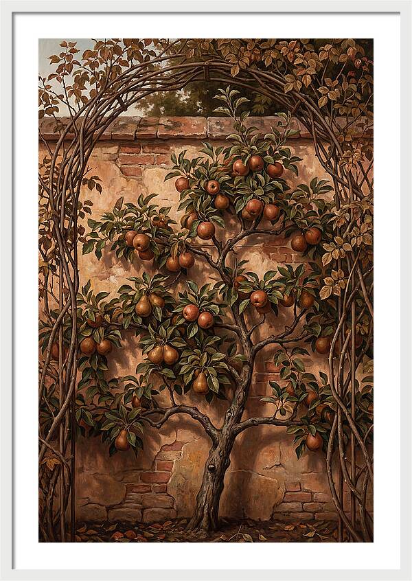 Espaliered Fruit Tree Against Warm Wall