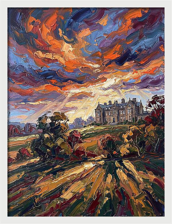 Estate Landscape At Dusk