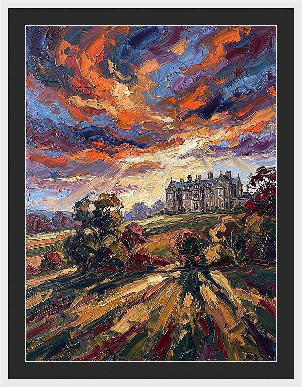 Estate Landscape At Dusk