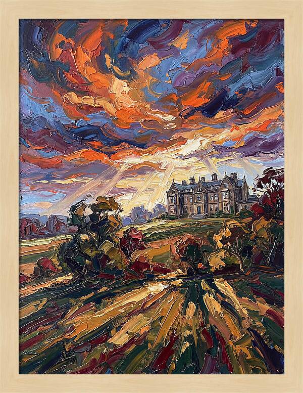 Estate Landscape At Dusk