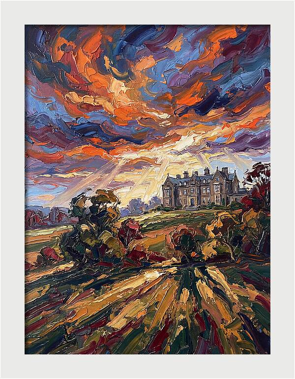 Estate Landscape At Dusk