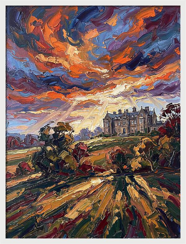 Estate Landscape At Dusk