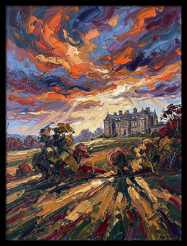 Estate Landscape At Dusk