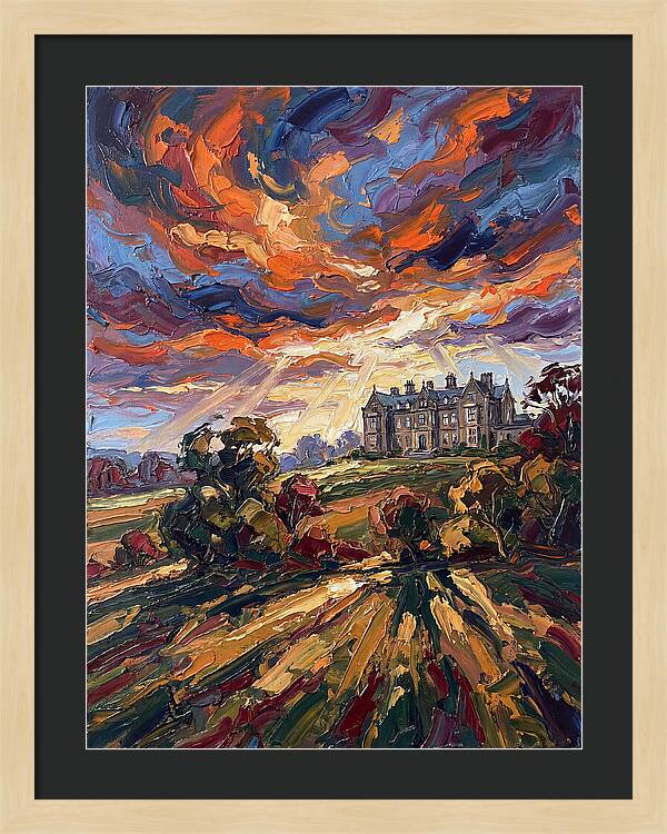Estate Landscape At Dusk