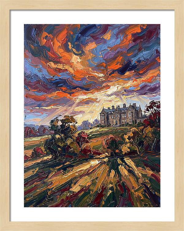 Estate Landscape At Dusk