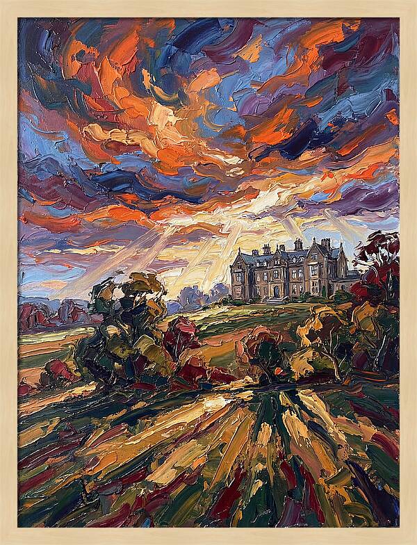 Estate Landscape At Dusk