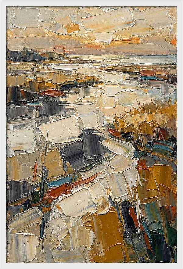 Estuary Landscape In Palette Knife