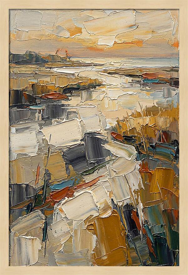 Estuary Landscape In Palette Knife