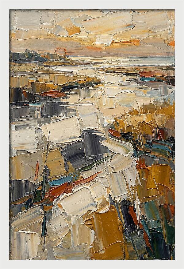 Estuary Landscape In Palette Knife