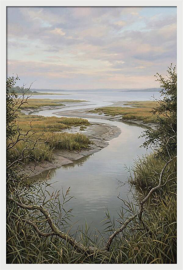 Estuary Where River Meets Sky