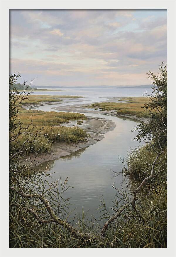 Estuary Where River Meets Sky