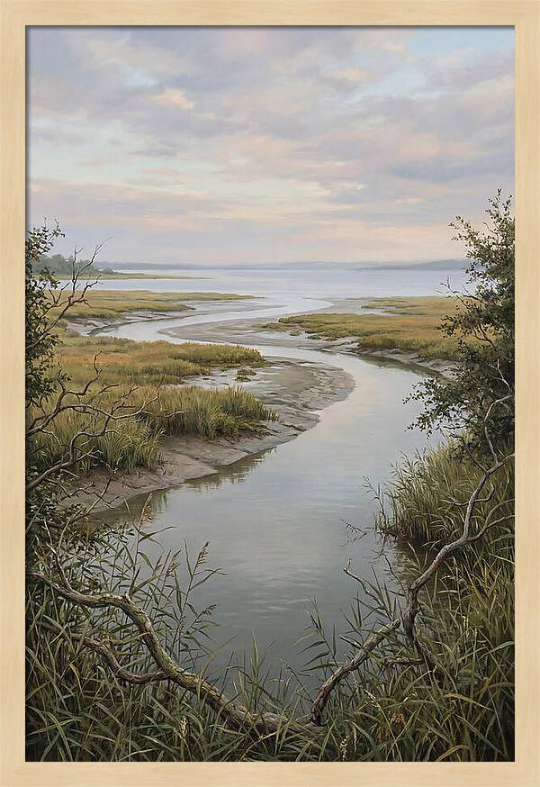Estuary Where River Meets Sky