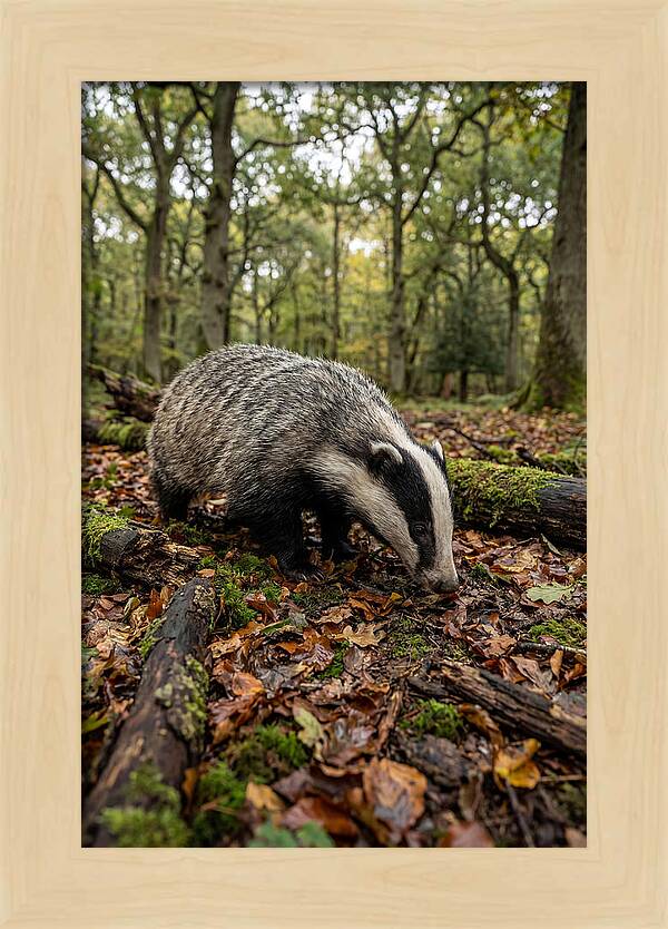European Badger Foraging