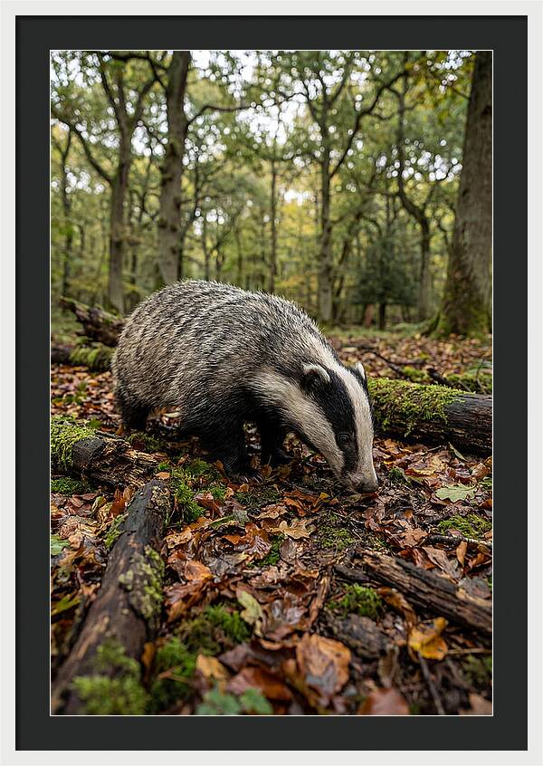 European Badger Foraging