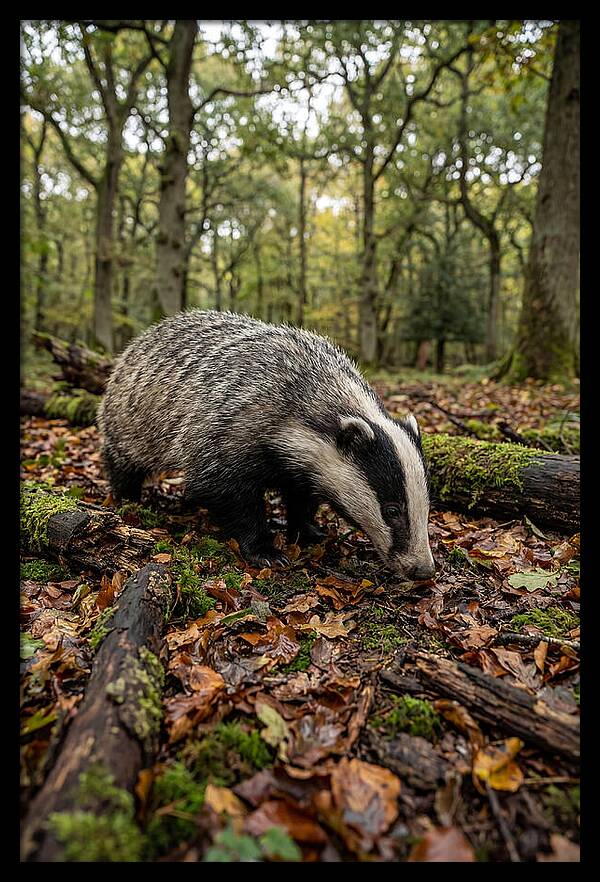 European Badger Foraging