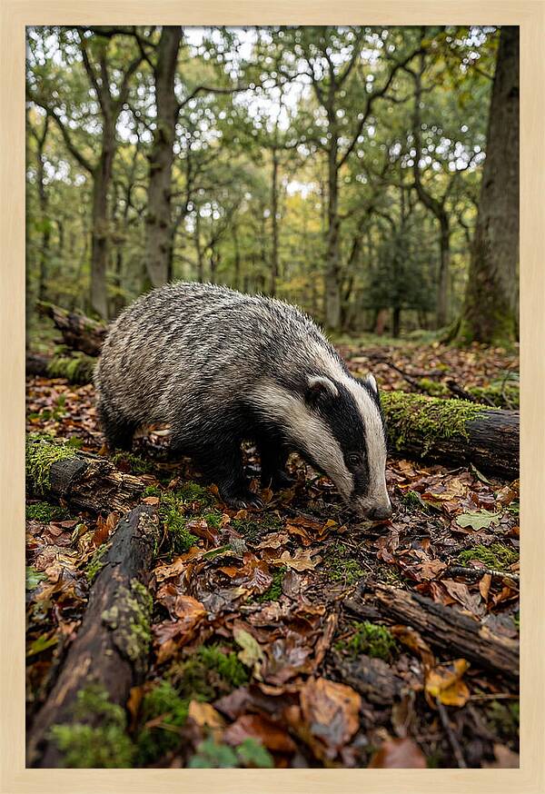 European Badger Foraging