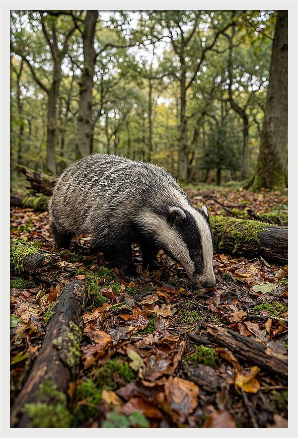European Badger Foraging
