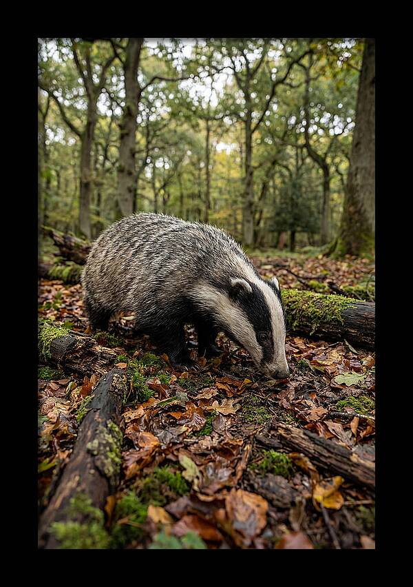 European Badger Foraging