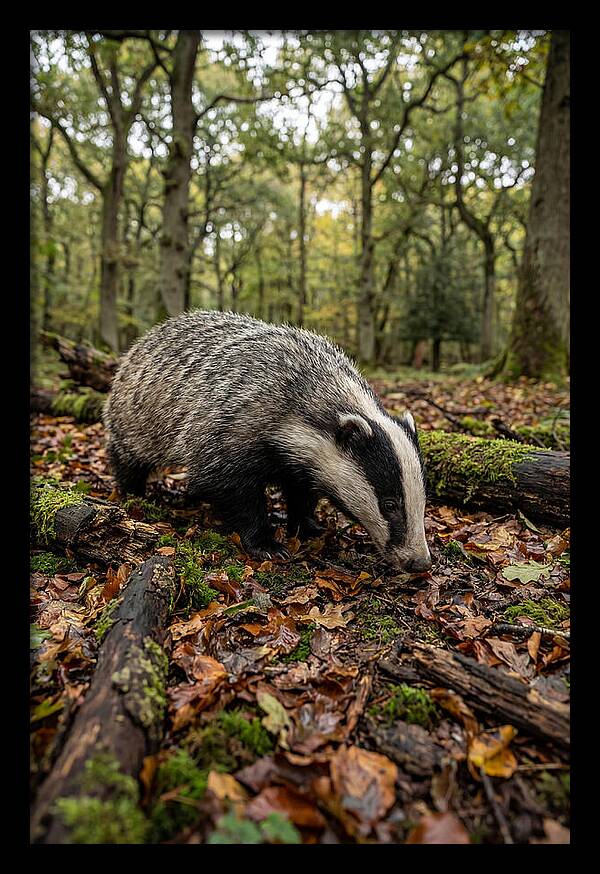 European Badger Foraging