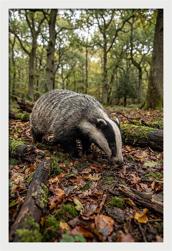 European Badger Foraging