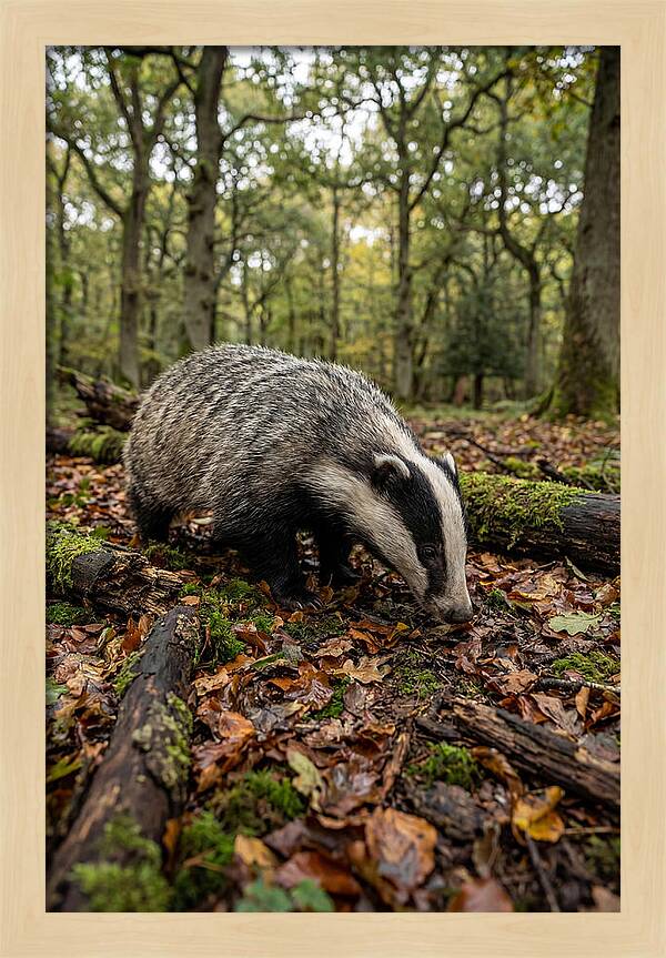 European Badger Foraging