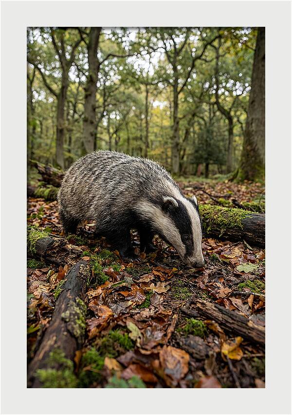 European Badger Foraging