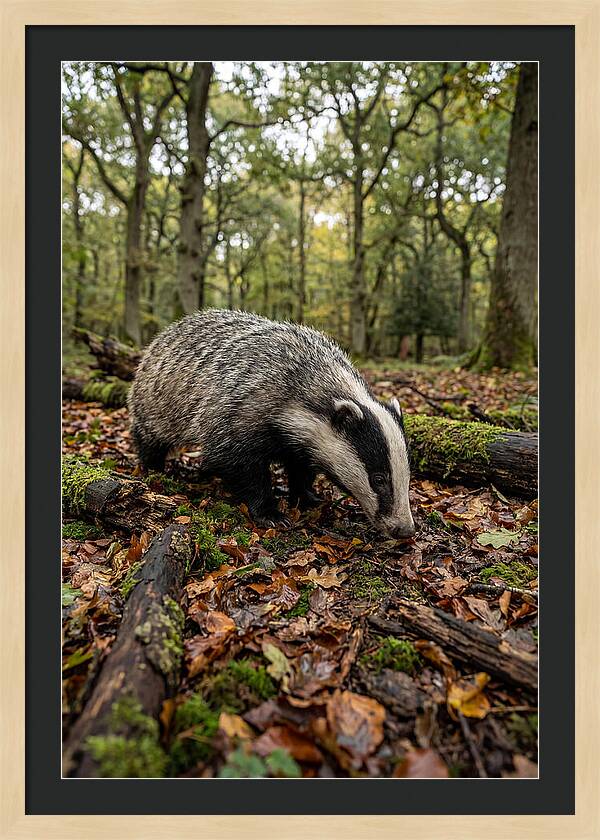 European Badger Foraging