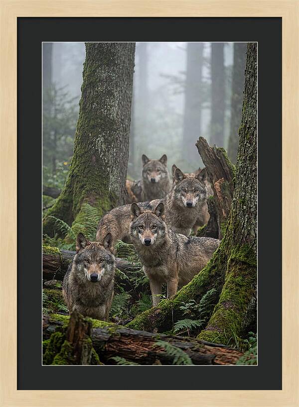 European Wolves In The Mist
