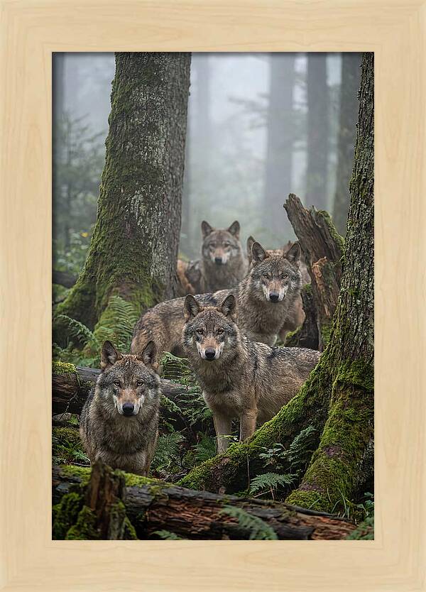 European Wolves In The Mist