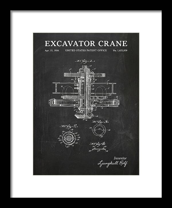 Excavator Crane Chalkboard Patent Us1625859a
